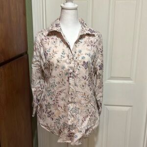 Coldwater Creek Women’s Top Blouse Button Down Long Sleeve Pale Pink Size Large